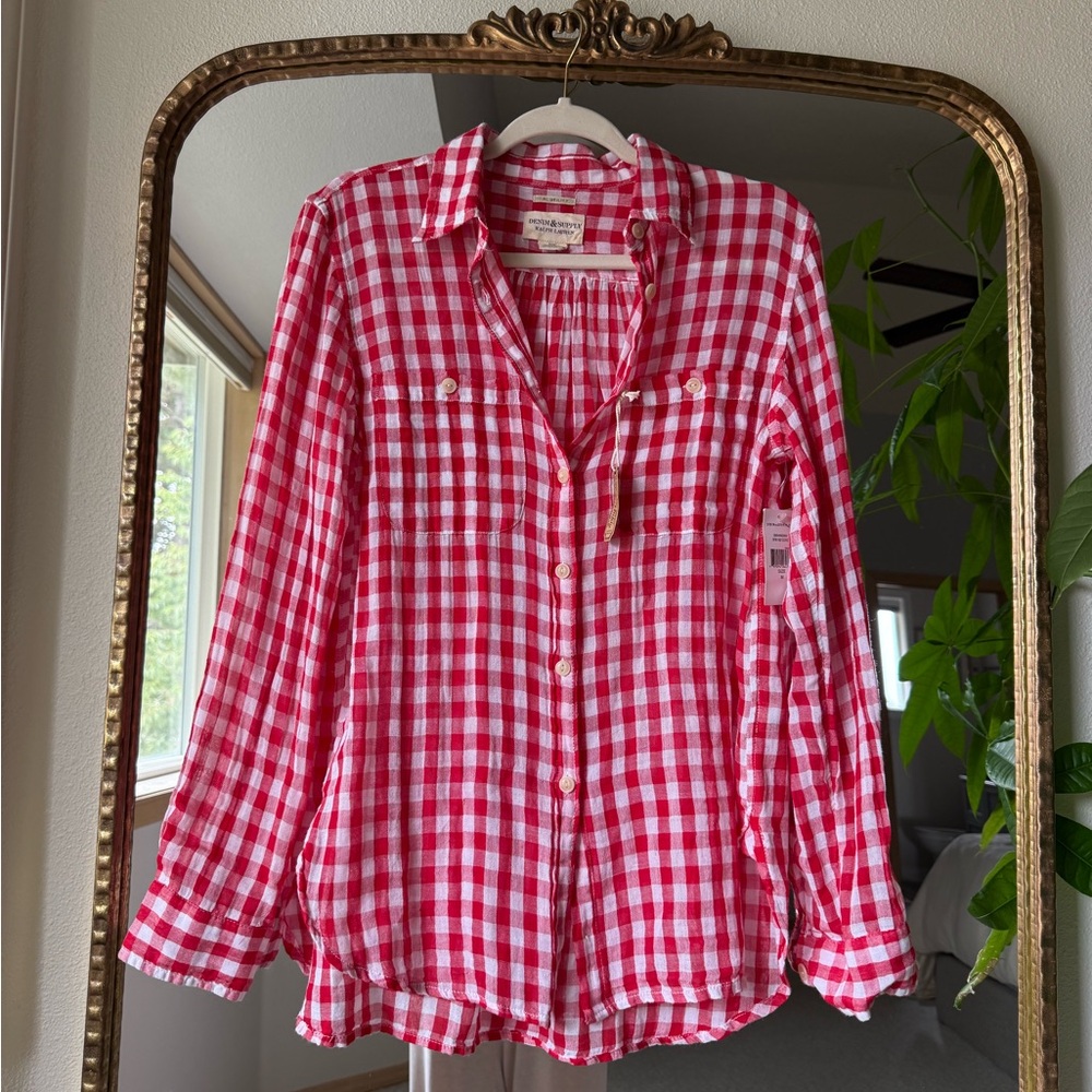 Ralph Lauren Red and White Checkered Shirt
